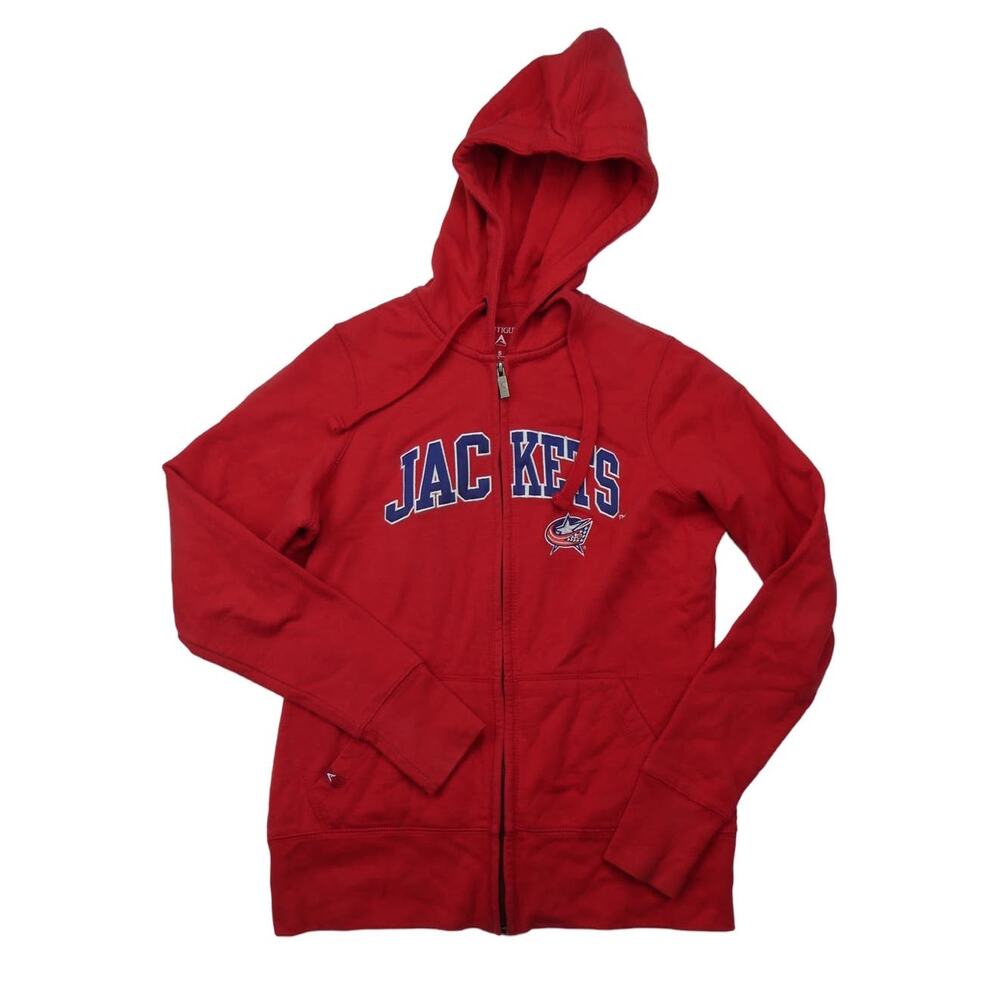 NEW women's Columbus Blue Jackets full zip hoodie, Antigua, small